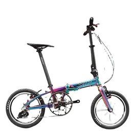 Bikes Ride-Ons 16 Inch Folding Bicycle Adult Walking Bike Aluminum Alloy Frame The Foldable Design Is Light And Small And Takes Up No Space Y240527