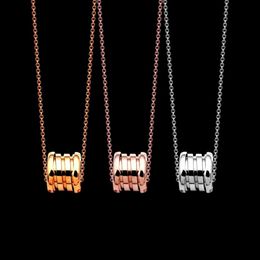 Top Quality Stainless Steel B Letter Spring Pendant Women Designer Necklaces Gold Silver Rose Colours Lover Necklace Fashion Couple Jewe 280S