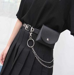 Belts Belts Women Fashion Waist Pack PU Fanny Simple Womens Gift Belt Bag Phone Chain Bags For Lady Casual Female Purse BlackBelts