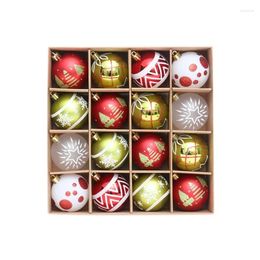 Party Decoration M5TF Beautiful Set Of 16 Gold White Balls Ornament Creative Christmas Pendant