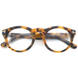 Classic Euro-Am temfun women round cateye glasses frame italy imported yellow tortoise pure-plank fullrim for prescription eyewear goggles fullset design case