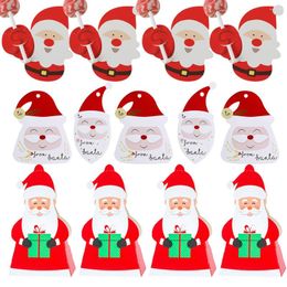 Party Favour 1set Christmas Santa Claus Paper Tags Xmas Candy Holder Cards/Boxes For Labels Year Gift Wrapping Stickers