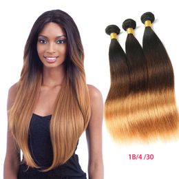 Malaysian Human Hair 1B/4/30 Three Tones Colour Straight Hair Products 10-28inch 3 Bundles 1B 4 30 Ruyibeauty Aahui