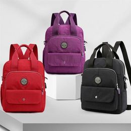 Backpack Multifunction USB Charging Computer Pack Casual Shoulder Bag For Man Woman Students Dark Purple 269h