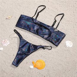 Women's Swimwear Hollow Out Sexy String Bikini Thong Serpentine Swimsuit Women Trend 2-Pieces Brazil Beach Bathing Micro Vacation Outfit