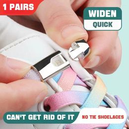 Shoe Parts Elastic Laces Sneakers Lock No Tie Shoelaces 8MM Width Kids Adult Rubber Bands Flat Shoelace Without Ties Shoes Accessories