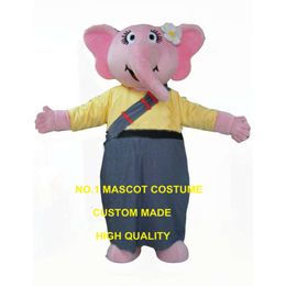 pink elephant girl mascot costume adult size cartoon advertising elphant costumes carnival fancy dress kits for school 3437 Mascot Costumes