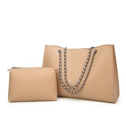 HBP composite bag messenger bag handbag purse new designer bag high quality fashion two in one Ribbed Cheque chain lady 294g