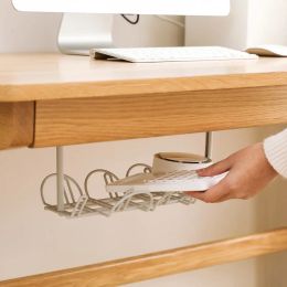 Self Adhesive Socket Storage Rack Under Desk Wire Cord Power Strip Organizer Shelf Cable Management Tray Strong Hanging Holder
