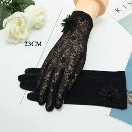 Fashion Lace Gloves Summer Ice Silk Non-Slip Breathable Flowers Mittens Riding and Driving Sunscreen Gloves