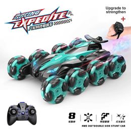 Electric/RC Car Electric/RC Car Eight wheel swing arm drift stunt remote control car body feeling music splashing rolling climbing off-road vehicle wireless toy WX5.26