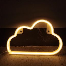 Cloud Design Neon Sign Night Light Art Decorative Lights Plastic Wall Lamp For Kids Baby Room Holiday Lighting Xmas Party LED Strings 208k