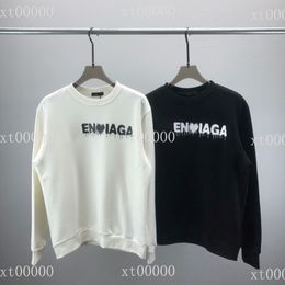 Early spring 2022 new hoodie Colour block letter logo Short Sleeve Tee double strand fine cotton fabric black and white 554 282e