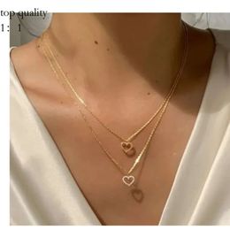 Nytt trendigt flerskiktshjärtfjärilhalsband för kvinnor Fashion Gold Silver Color Geometric Chain Collar Necklace Jewelry Gift 281