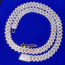 13Mm Fine Jewellery Mens Hip Hop Necklaces Custom Fashion Sier S Iced Out VVS Moissanite Diamond Curb Cuban Link Chain