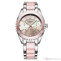 Luxurious Brand Fashion Quartz dive Watch Pink Women Diving Ladies False Ceramic strap Watches Waterproof high quality sports Wristwatc 3458