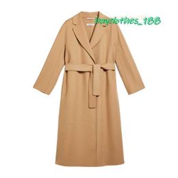 High Quality Trench Coat Maxmara Designer Coat Women's Fashion Coat Wool Blend Italian Clothing Brand Top Factory Technology