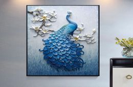 5D New Peacock Diamond Painting Full of Round Diamond Mosaic Diamond Cross Stitch Embroidery Kits Living room Entrance Decor1857077