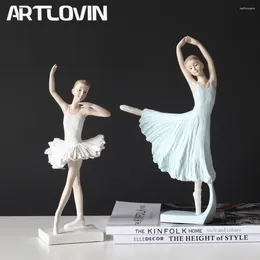 Decorative Figurines Modern Ballet Girls Dancing Figures Lovely Home Decoration Resin Crafts Gift For Girl Friend Kids Room Decor