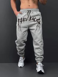 Harajuku hip-hop pants Printed Pattern Slim Men Y2K Gothic Leisure Fashion Sports Street Wear Couple Sweatpants 240517