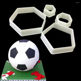 Baking Moulds Hexagon Football Plastic Cookie Cutter Sugar Fondant Cake Decoration Mould Kitchen Accessories DIY Biscuit