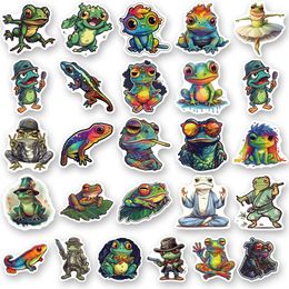 10/50PCS Anime Colourful Psychedelic Frog Graffiti Stickers Aesthetics Laptop Motorcycle Guitar Bike Car Sticker Decal Kid Toy