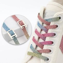 Shoe Parts Fashion Elastic No Tie Laces Anchors Flat Shoelace Lock Clip Tieless Shoelaces For Sneakers Children Adult Lace
