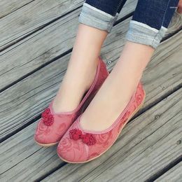 Casual Shoes Soft And Comfortable Work For Women 2024 Ethnic Style Printed Women's Flat Summer Fashion Shallow Mouth