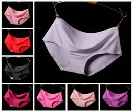 Panties 2021 solid Colour comfortable breathable seamless casual sexy midrise ice silk tight briefs support mixed batch5478877