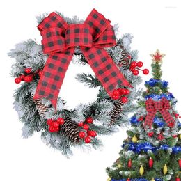 Decorative Flowers Christmas Door Wreath Theme Front Winter With Ribbon Artificial Decorations For