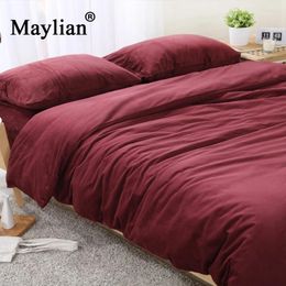 Bedding Sets Home Textile 4pcs Duvet Cover Bed Sheet Pillow Flannel Autumn Winter Warm Brand BE1090