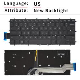 US Russian BR SP Replacement Laptop Keyboard with Backlight For Dell Vostro 14 5468 5471 Latitude 3379 3390 3490 P61F P69G