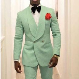 Handsome Mint Green Mens Wedding Tuxedos Two Pieces One Button Classic Fit Men Prom Evening Party Suits Man Formal Wear 264S