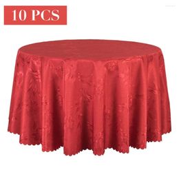 Table Cloth 10PCS Red Gold White Jacquard Cover Round Decor Dining Rectangular El Outdoor Wedding Linen Wholesale