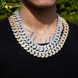 Big Size Baguette Hip Hop 20Mm Width Iced Out 5A CZ Diamond Cuban Link Chain