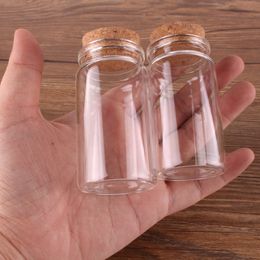 24pcs 37 70 27mm 50ml Mini Glass Wishing Bottles Tiny Jars Vials With Cork Stopper wedding gift 293A