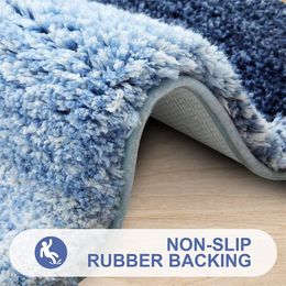 Olanly Shower Rug Non-Slip Bath Mat Super Absorbent Luxury Bathroom Carpet Soft Microfiber Foot Rug Floor Bedroom Home Stone Rug