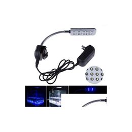 Aquarium Lights Led Clip Kit For Fish Tanks Lgihts 24 Leds Light Colour White And Blue Drop Delivery Lighting Indoor Dhvuc