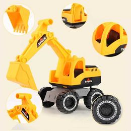 Diecast Model Cars 6-piece beach childrens simulator car excavator toy push excavator dump truck forklift trailer model boy small loader S2452744