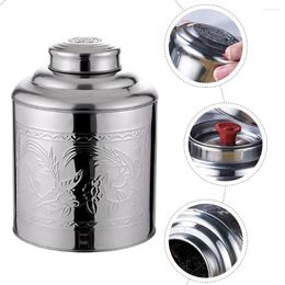Storage Bottles Tea Stainless Steel Canister Decorative Wrapping Large Metal Sealing Jar Bag Containers For Bags