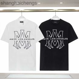 Counter quality amirirt t shirts designer top grade trend Overseas source new letter logo printed European and American trendy brand large mens and womens short