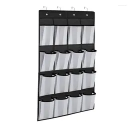 Storage Boxes Shoe Organizer Over The Door Large Mesh Pockets Wall Hanging Rack Mounted Sundries Shoes Slippers Bag