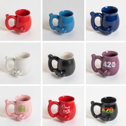 Classic Ceramic Pipe Mug 400ML Ceramic Smoking Coffee Cup Export Foreign Trade Factory Direct Accessories