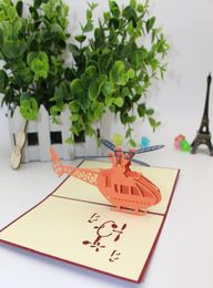 Stereo Helicopter Postcard Carving 3D Pop Up Greeting Cards For Happy Birthday Invitation Card Hollowed Out Design 3 9me BB3326811