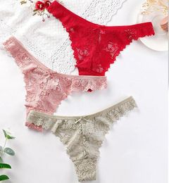 Underwear Sexy Women Panties G String Thong Pack Seamless Lace Panties Solid Colour Transparent Underwear Lingerie Women7509629