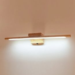 Led Wall Lamp Nordic Solid Wood Mirror Light With Switch Modern Bathroom Vanity Lights AC110-260V Indoor Wall Sconces Fixtures