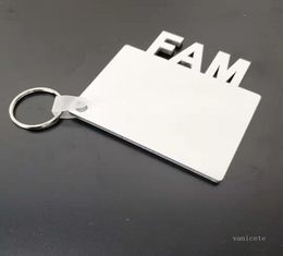 MOM DAD FAM Sublimation Blank Keychain Party Favour MDF Key Chain Pendant Doublesided Thermal Transfer Key Ring T2I518103819202