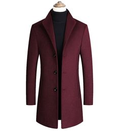 Men Wool Blends Coats Autumn Winter Solid Colour High Quality Jacket Luxurious Brand Clothing2343925