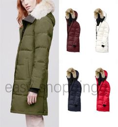 Womens Winter sports Canada down jackets white duck windproof parker long leather collar cap warm real wolf fur designer stylish c8695911