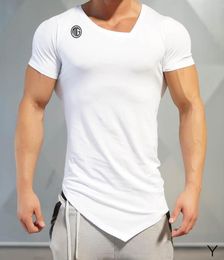 Summer Fashion Brand T Shirt Mens Gyms Clothing V Neck Short Sleeve Slim Fit T Shirt Ftiness Men Compression Tshirt Homme Famous1517842